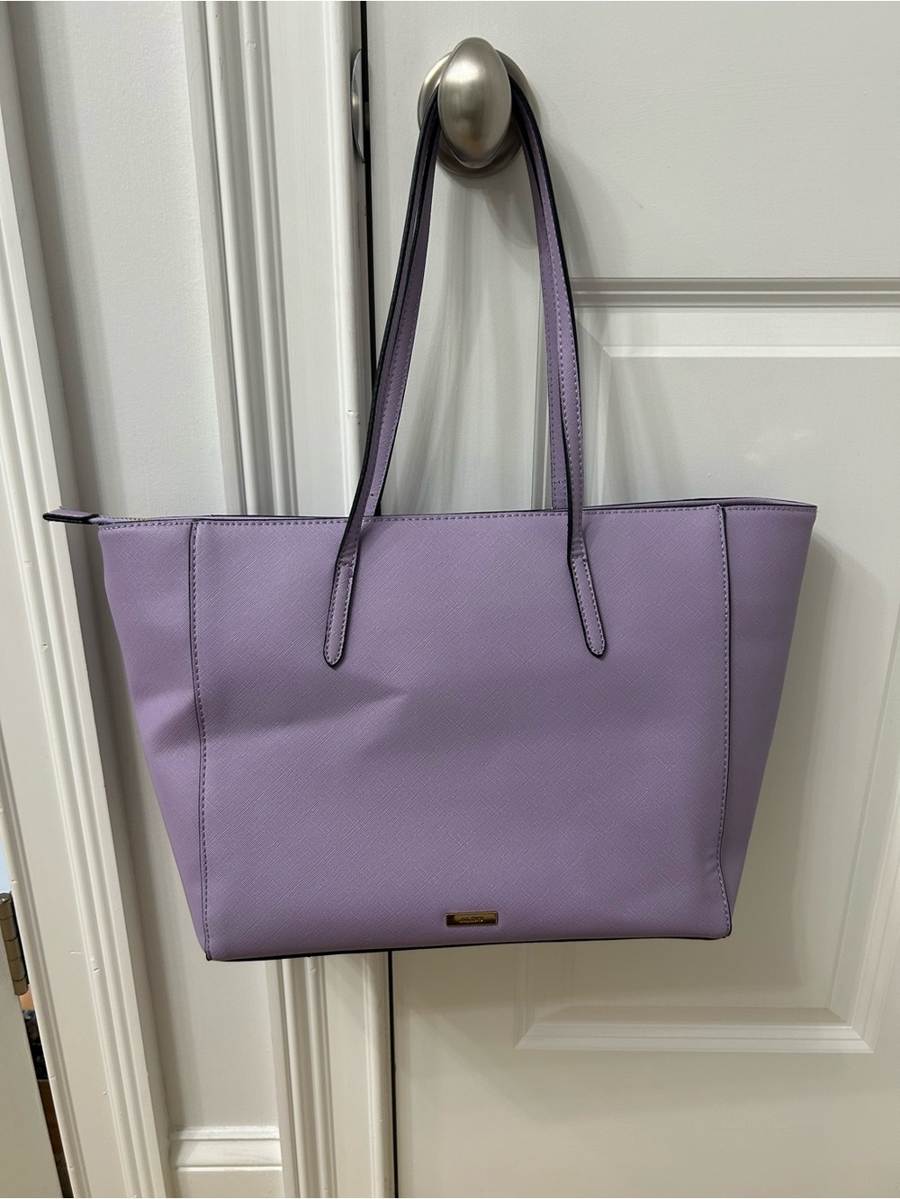 ALDO Lavender Lilac Large Tote Bag Shoulder Purse Gold Hardware